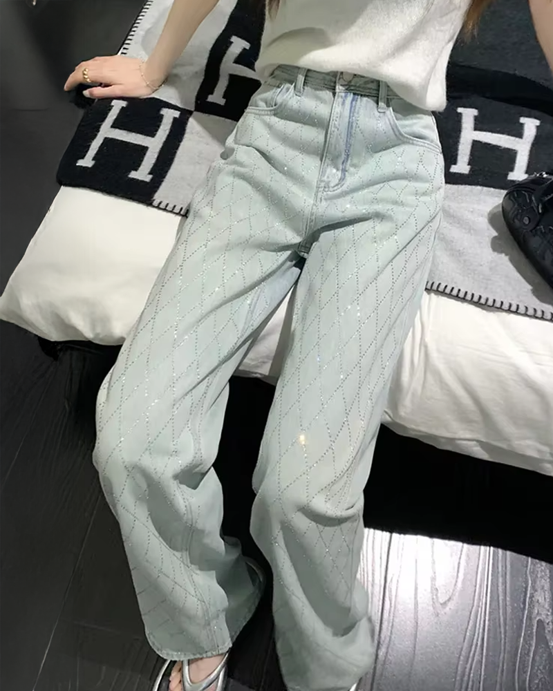 Rhinestone Jeans Y2K