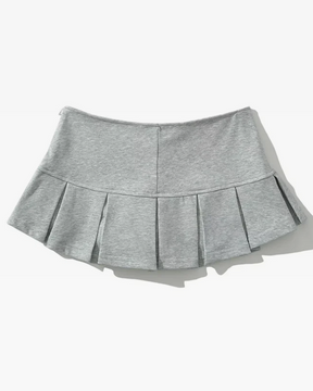 Gray Pleated Mini Skirt