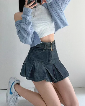 Dark Blue Denim Skirt