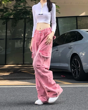 Pink Cargo Jeans