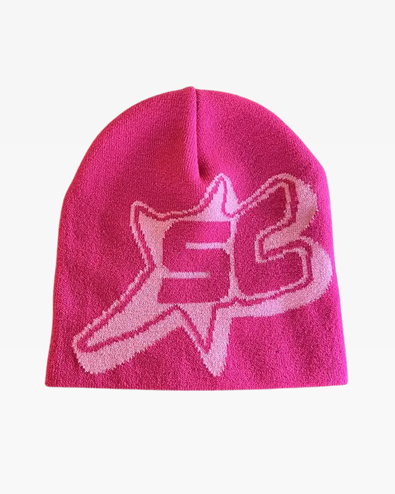 GFLPO Unisex Pink Beanie Hat, One Size, Wireless Winter Knit