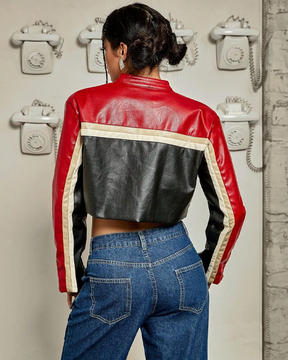 Red And Black Cropped Jacket