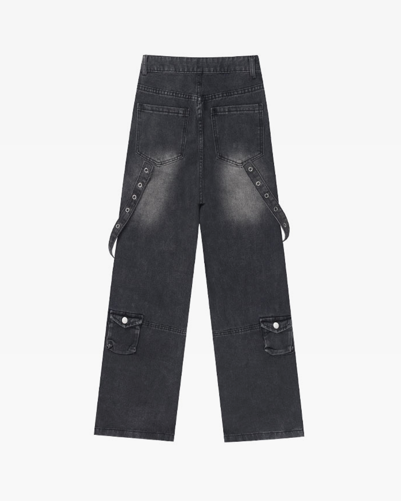 Black Cargo Jeans Womens