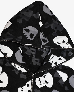 Skull Zip Up Hoodie