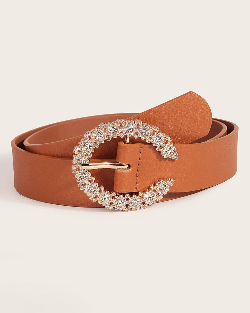 Rhinestone Buckle Belt