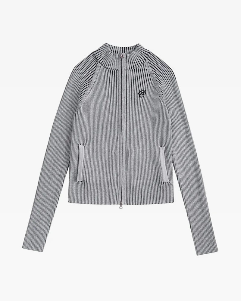 Grey Zip Up Cardigan Womens