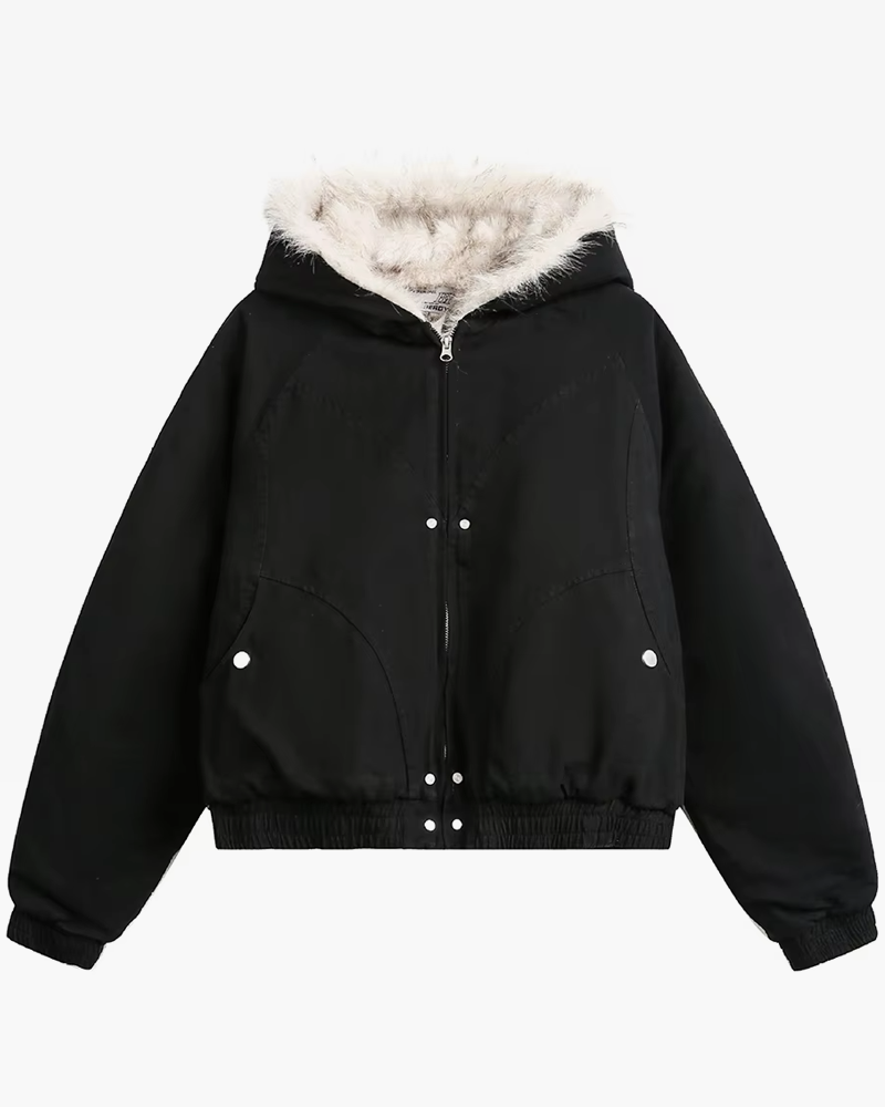 Fur Lined Jacket Y2K | Y2K Wave Fur Lined Jacket Y2K | Y2K Wave