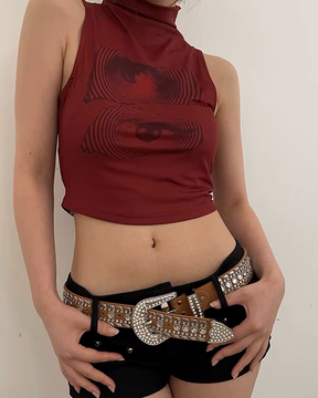 Rhinestone Western Belt Womens