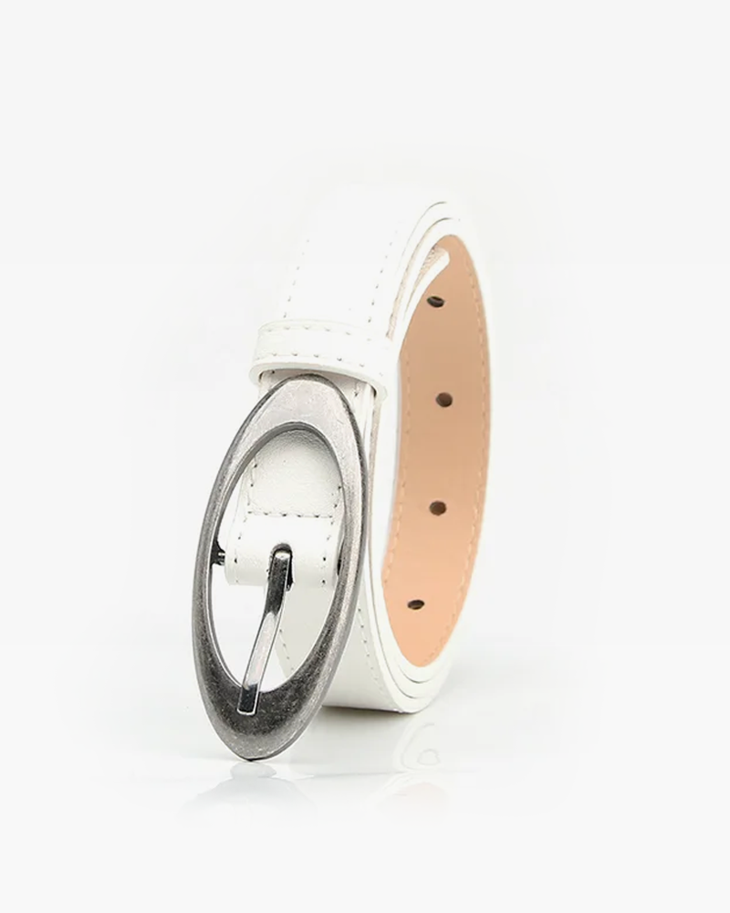 小物 OPEN Yy OVAL BUCKLE BELT : IVORY OPEN YY