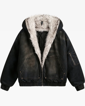 Denim Jacket With Fur