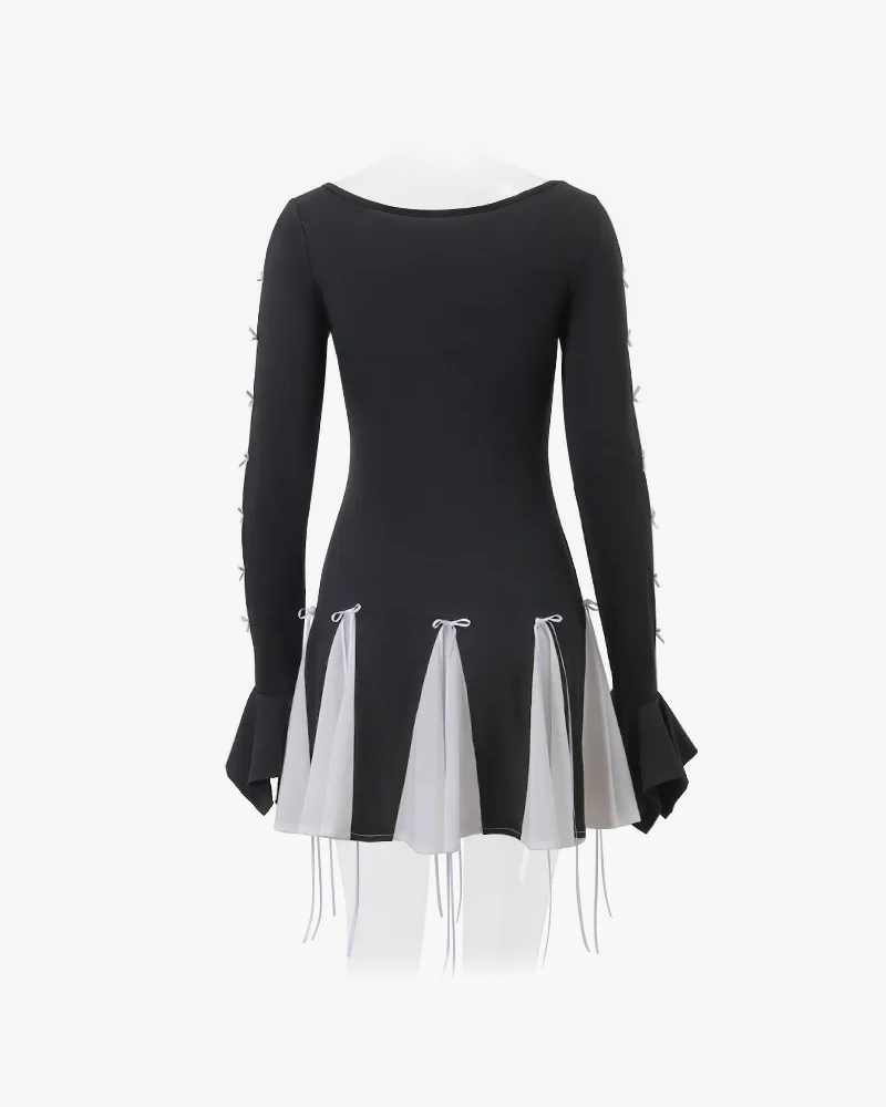 Black Pleated Mini Dress