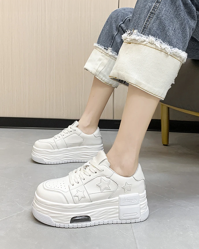 Womens white 2025 platform shoes