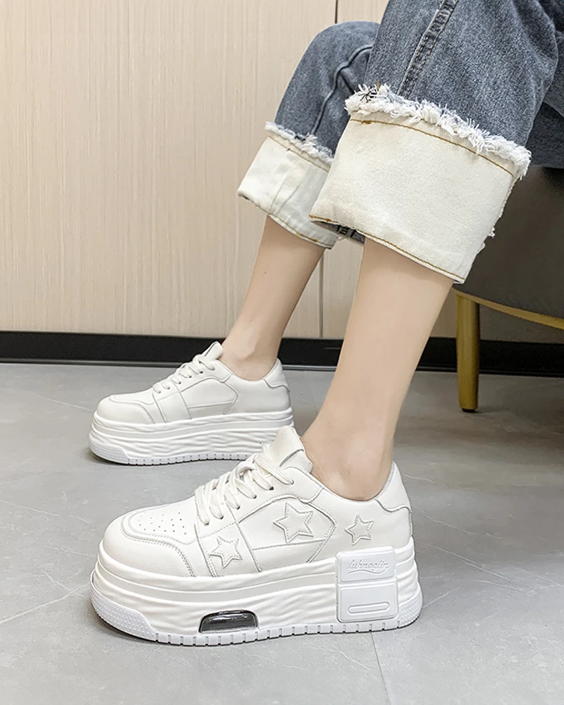 Womens white hot sale platform shoes