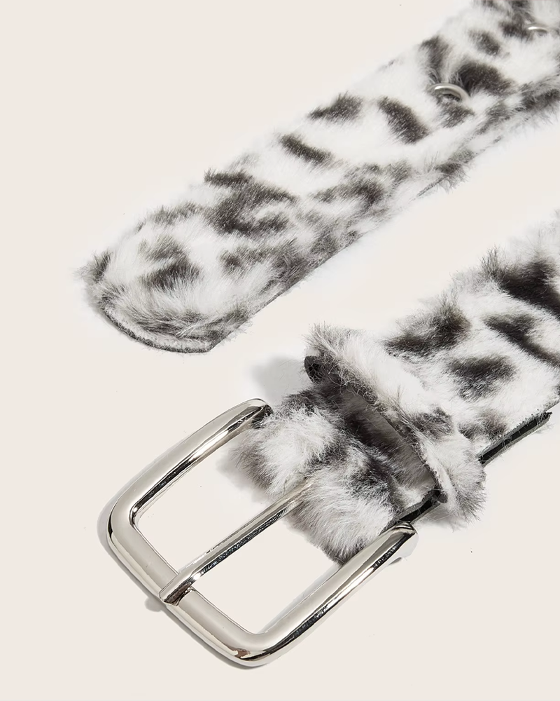 Fur Leopard Belt