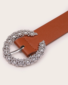 Rhinestone Buckle Belt