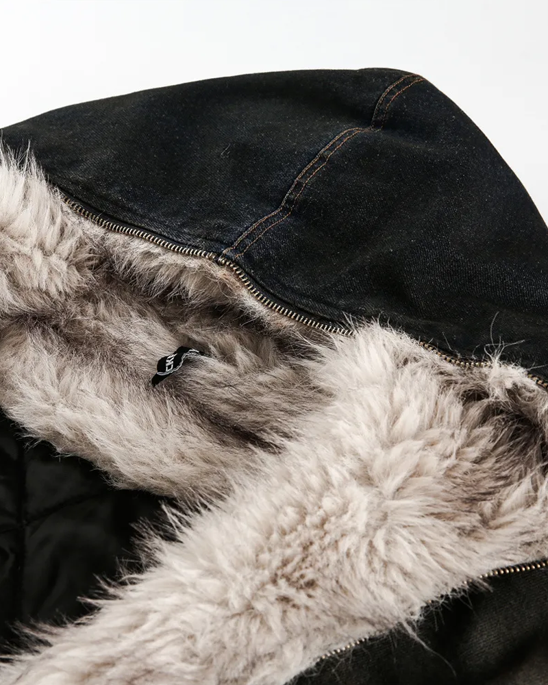 Denim Jacket With Fur