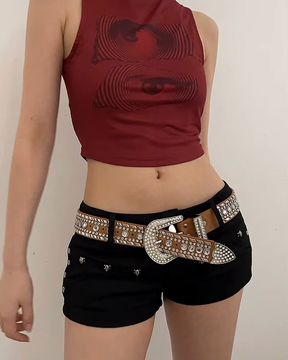 Rhinestone Western Belt Womens